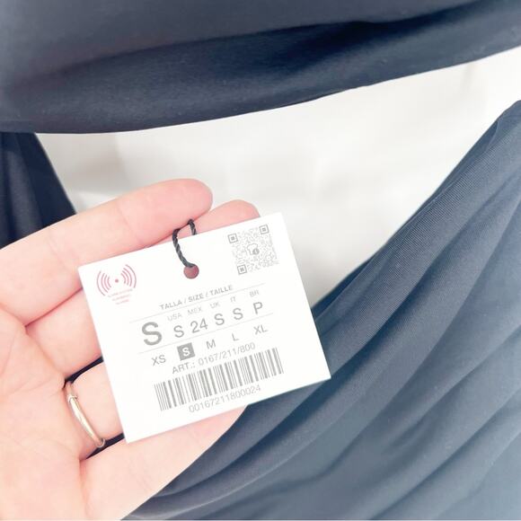 NWT ZARA Asymmetrical Cut Out Bathing Suit S Black - Picture 7 of 7